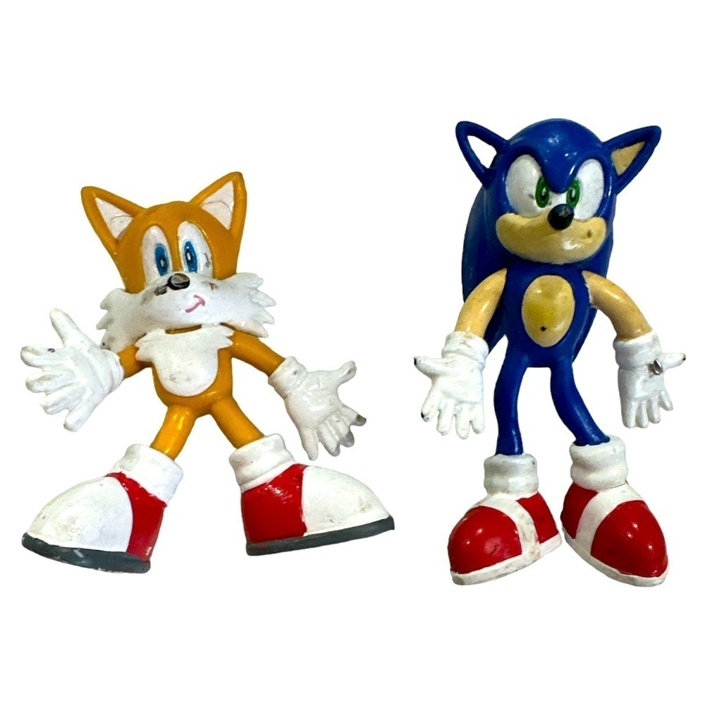 2000 Sega Sonic the Hedgehog 3" & Tails the Fox Bendable Figures